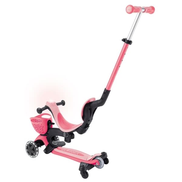 Globber - Evolutionssparkcykel GO-UP BABY 360 LIGHTS - Korallrosa