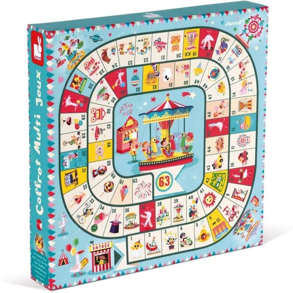 Multispelbox karusell - JANOD - J02742 - Blå - Kartong - Från 5 år