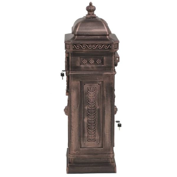 vidaXL Pillar Mailbox Aluminium Vintage Rostsäker Brons