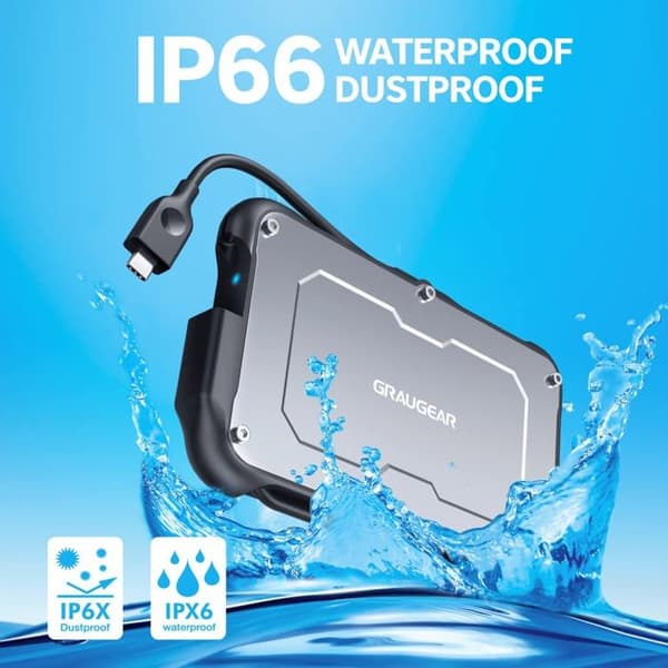 Extern SSD-hårddisk - Graugear - 18066 - 2,5 tum - USB-C - Stöttålig