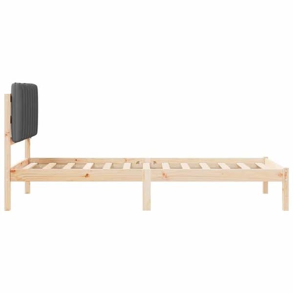 vidaXL Sängram med stoppad huvudgavel Mörkgrå 90 x 190 cm, Sovrum, Rektangulär, Modern, Hållbar, 878085
