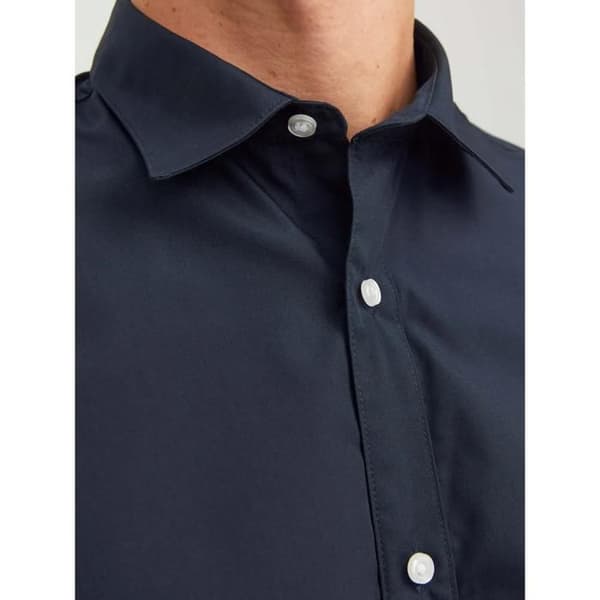 Jack & Jones Joe Plain långärmad skjorta - marinblå