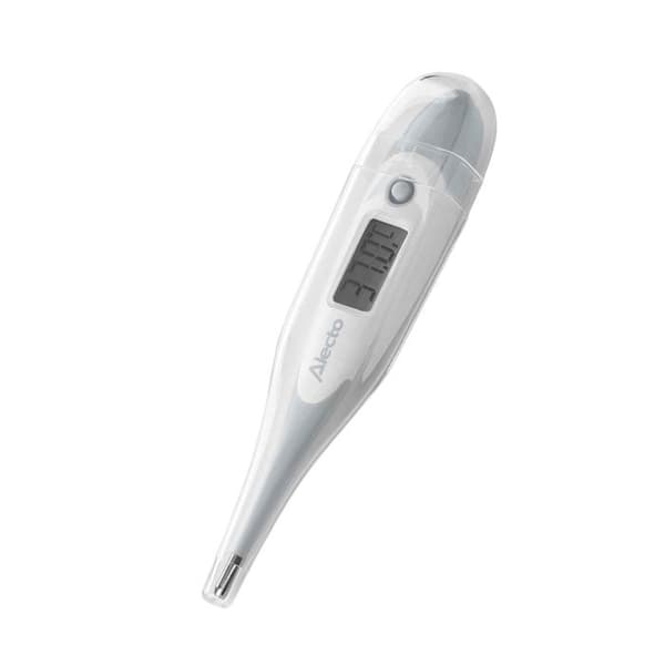 Digital termometer med flexibel spets, minne och feberlarm Alecto Vit / Blå