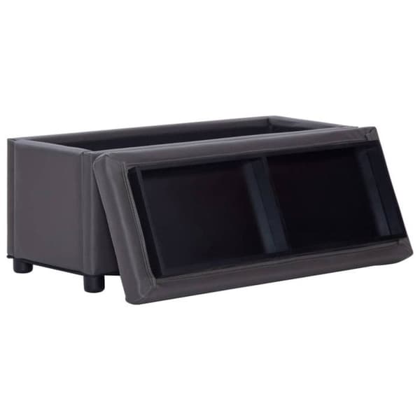 vidaXL Förvaring Ottoman 87,5 cm Grå konstläder