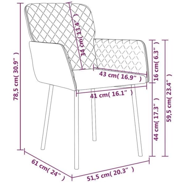 vidaXL Matsalsstolar 2 st Gul Sammet 344786