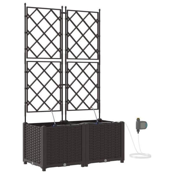 Växtlåda - Brun - Vattensystem - Rektangulär - 80 x 39 x 142 cm