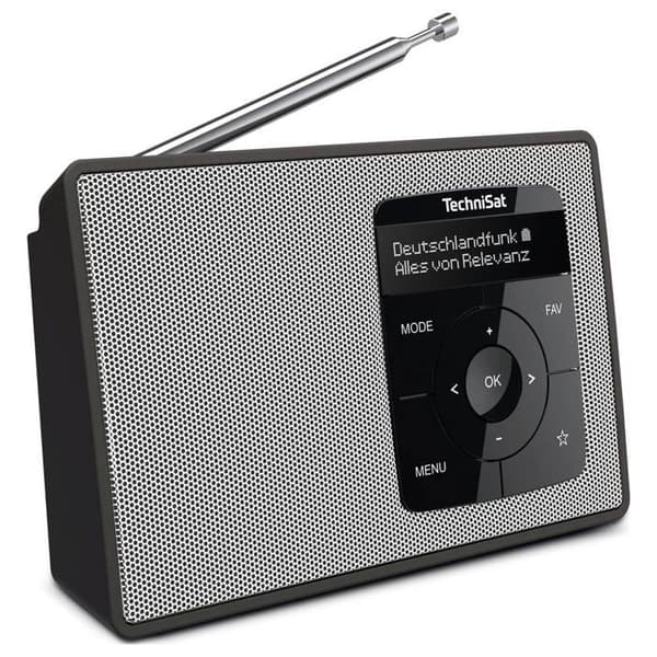 TechniSat DIGITRADIO 2 Bordsradio DAB+, FM DAB+, FM, Bluetooth väckarklocka svart/vit