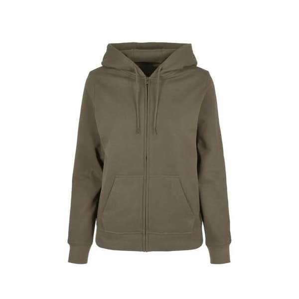 Zip hoodie för kvinnor Build Your Brand Basic - olivgrön