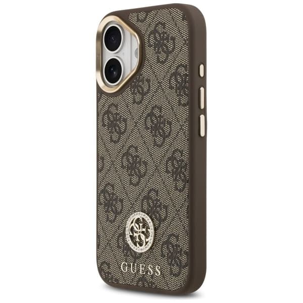 Guess Hardcase 4G Strass Logo MagSafe för iPhone 17 - Brun