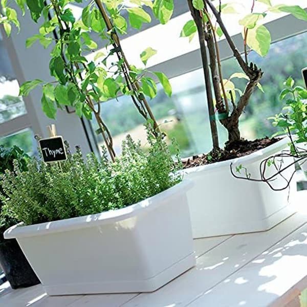 Jardinière - PROSPERPLAST - Spanien - Plast - Grå sten - 39,2 x 18,4 x 14,5 cm