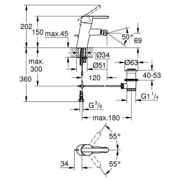 GROHE Feel engrepps bidéblandare - krom 32558000