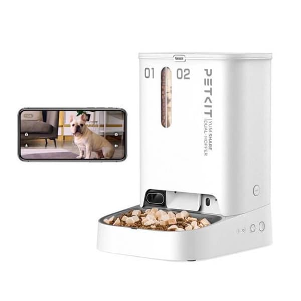 YumShare Dualhopper automatisk ansluten foderautomat med kamera 5L