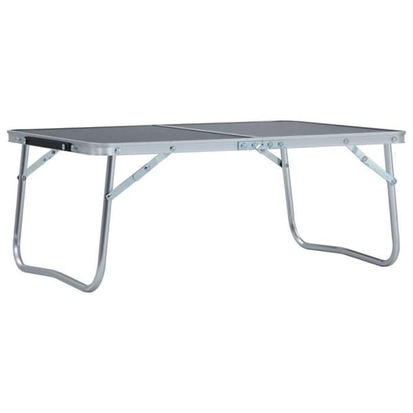 vidaXL Fällbart Campingbord Grå Aluminium 60x40 cm