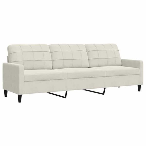 vidaXL 3-sitssoffa Creme 210 cm Sammet 4007652