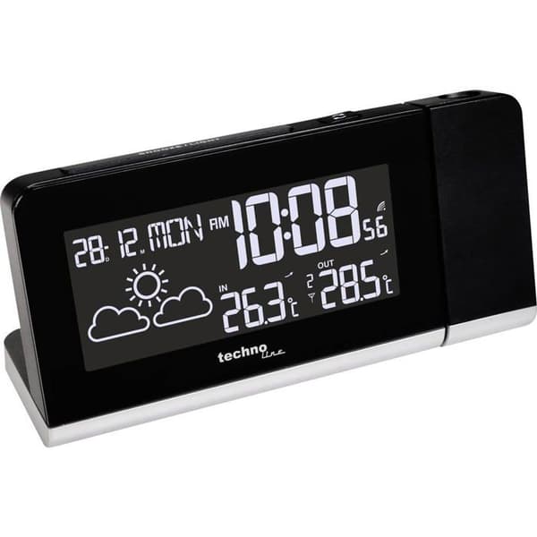 Radiokontrollerad digital väckarklocka Techno Line WT 539 svart