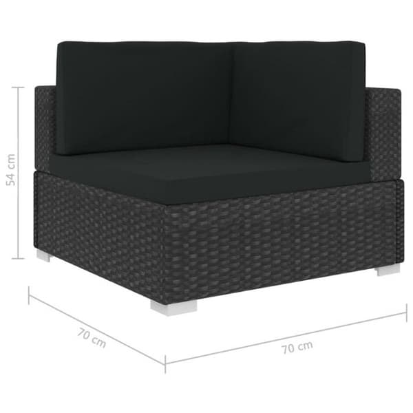 vidaXL Hörnstolar 2 st med Dynor Poly Rattan Svart
