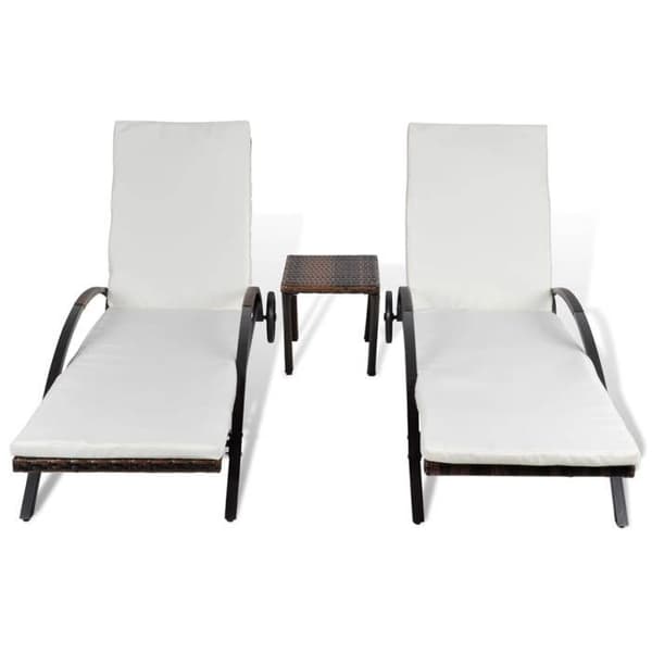 vidaXL Lounge stolar med bord polyrotting brun