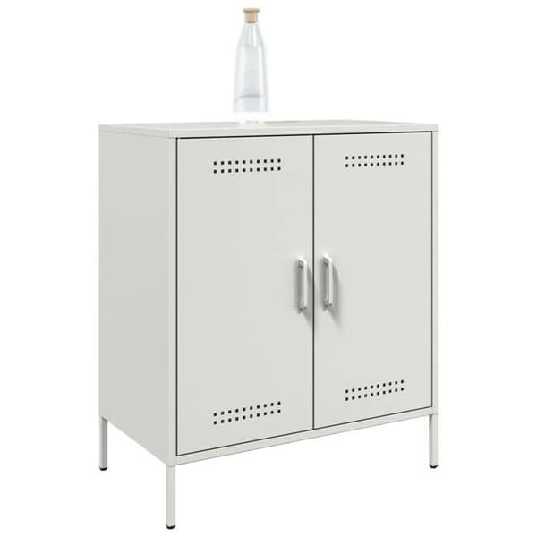 vidaXL Buffé vit 68x39x79 cm stål 842981