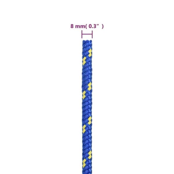 152448 vidaXL Båt snöre Blå 8 mm 25 m Polypropen