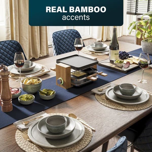Racletteapparat - PRINCESS - Pure 4 - 4 pannor - Non-stick beläggning - Bambu