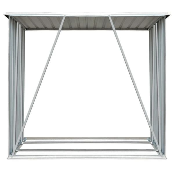 Träförråd - vidaXL - 163x83x154 cm - Grön - Galvaniserat stål