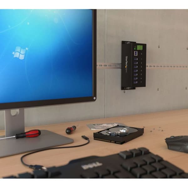 USB 3.0-hubb - STARTECH - ST7300USBME - 7 portar - ESD-skydd - DIN-skena montering