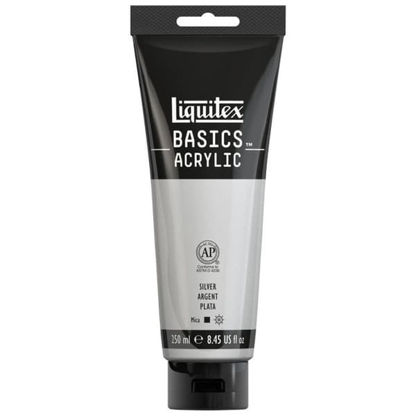 Akrylfärg - LIQUITEX - Basics - 250 ml - Silver (052) - Tub