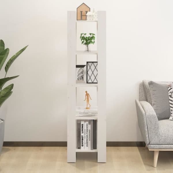 Bibliotek - Vit - 41x35x160 cm - Massivträ - Modern - Design