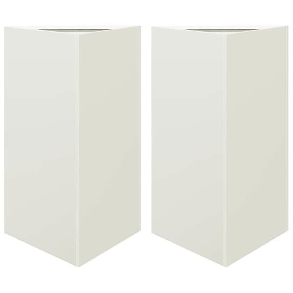 vidaXL Blomlådor 2 st vit triangulär 50x43x75 cm stål 851174