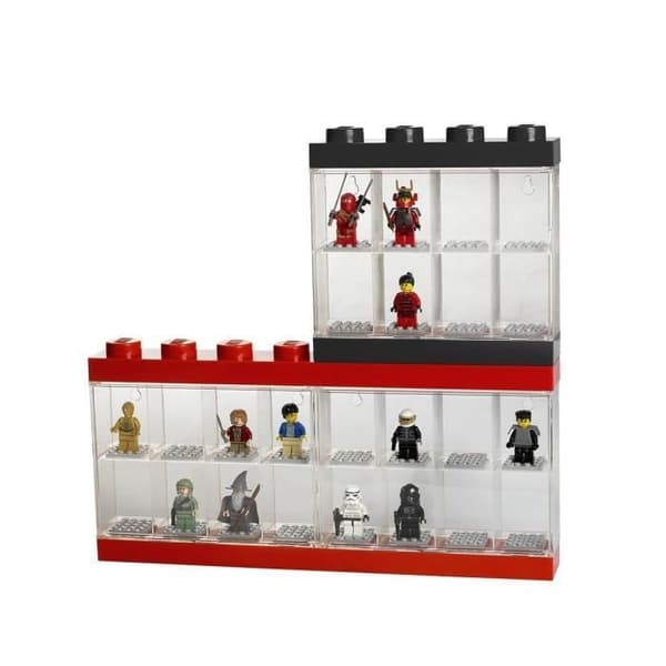 LEGO monter för 8 figurer - Stapelbar - Svart
