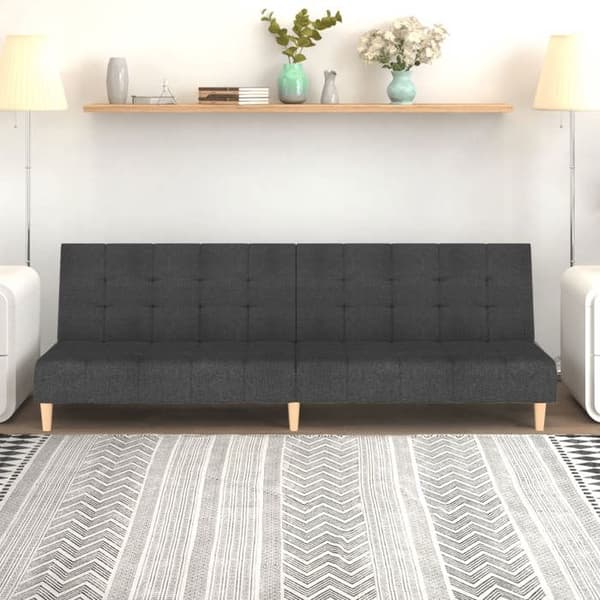 vidaXL 2-sits bäddsoffa mörkgrå tyg 375755
