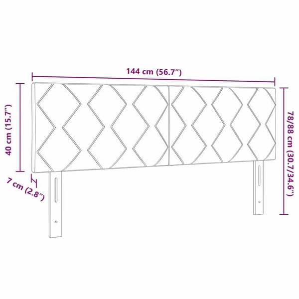 vidaXL Sänggavel Ljusgrå 144 cm Sammet 42007248