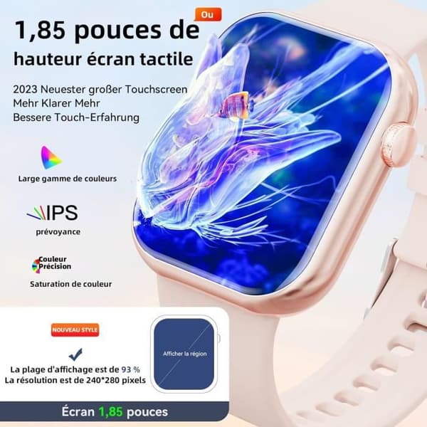 Smartwatch - GENERIC - Hwagol 1.85 - Bluetooth-samtal - Stegräknare - Sömnmonitor