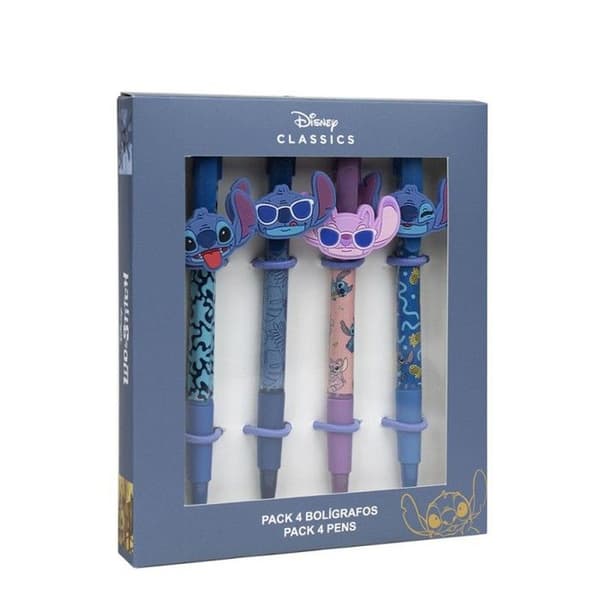 Pack om 4 fantasiballpennor Stitch Disney