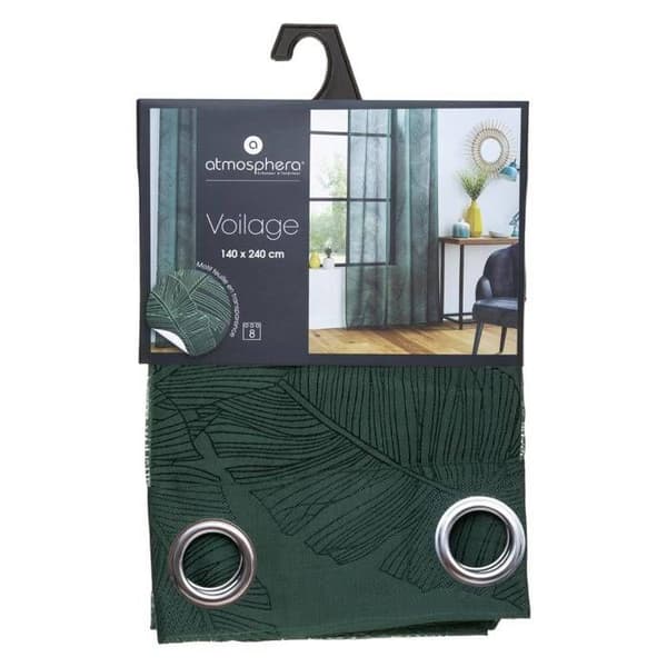 Voile "Devo" grön ceder 140x240cm - Atmosphera Inredningsdesigner