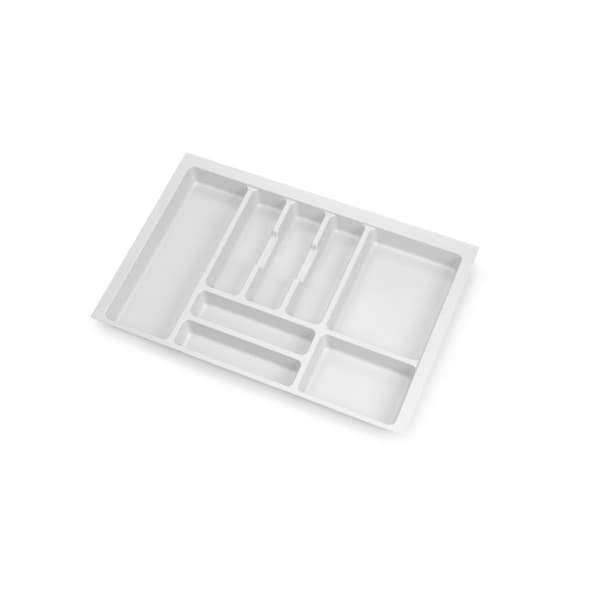 Emuca Bestickbricka Optima Vertex/Concept 500mm (16mm panel), 700, Vit plast, Plast.