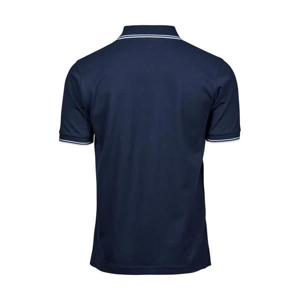 Polo Tee Jays Lyxrand Stretch - marinblå/vit