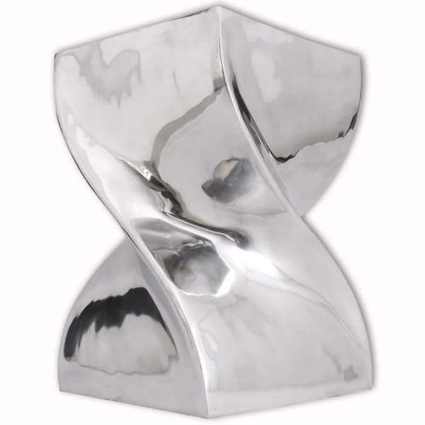 vidaXL Sidobord / Pall Twisted Shape Aluminium Silver