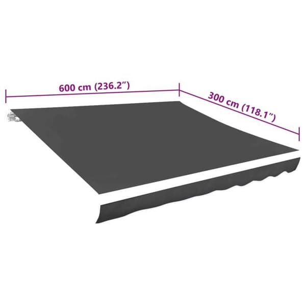 vidaXL Tältduk Antracit 6x3 m 143713