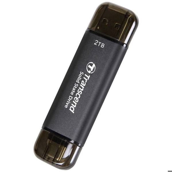 Extern SSD-disk - TRANSCEND - ESD310C - 2 To - USB-C & USB-A - Bärbar