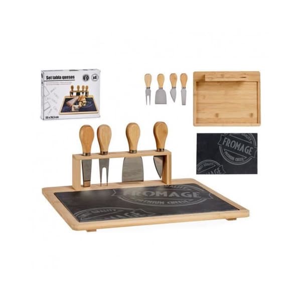 Ostbricka - Provsmakningsset - Bambu - Skiffer - 5 delar - Svart