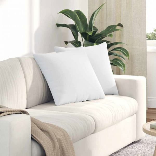 Coussin Vidaxl Soffkuddar 2 st Vit 50 x 50 cm tyg