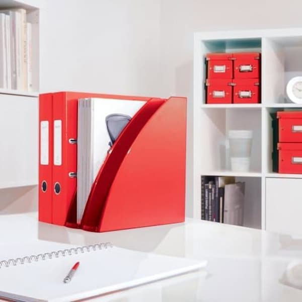 Tidningsställ A4 - LEITZ - WOW - Plast Röd - Modern Design - Ergonomisk