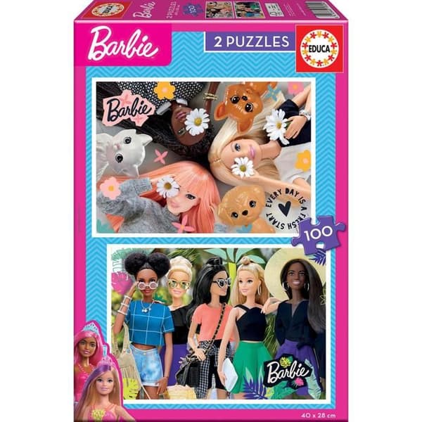 Pussel 2 x 100 bitar: Barbie