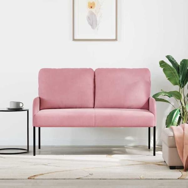 Kuddsoffor 110cm Rosa Fanér