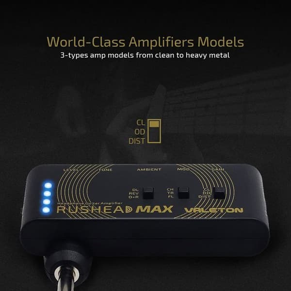 Ampli Portable - VALETON - Rushead Max - USB-laddningsbar - Multi-effekter - Autonomi 5h
