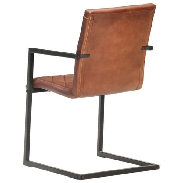 vidaXL Cantilever Matstolar 2st Brunt Äkta Läder
