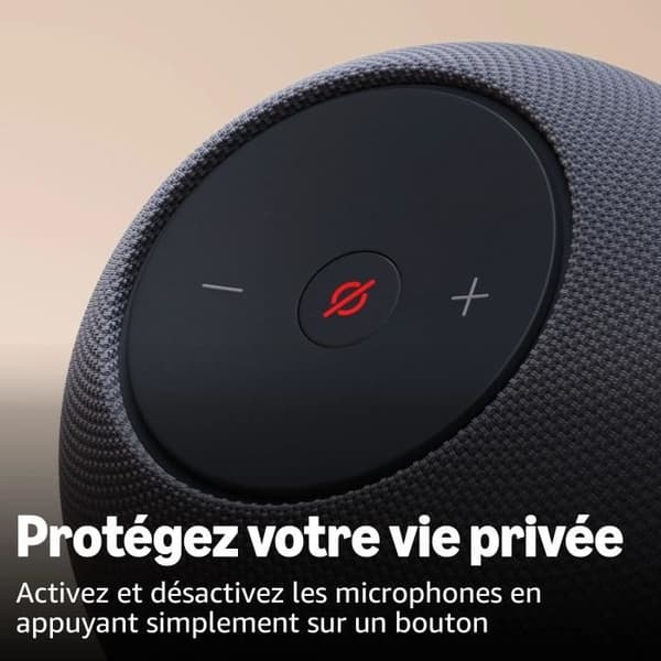 Ansluten högtalare - AMAZON - Echo Dot Max - 1 diskant + 1 subwoofer - Wi-Fi - Grafit