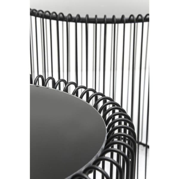 Runda svarta Wire sidobord set om 2 Kare Design