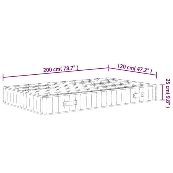 vidaXL Pocket Spring Madrass Medium Hårdhet 120x200 cm 372829